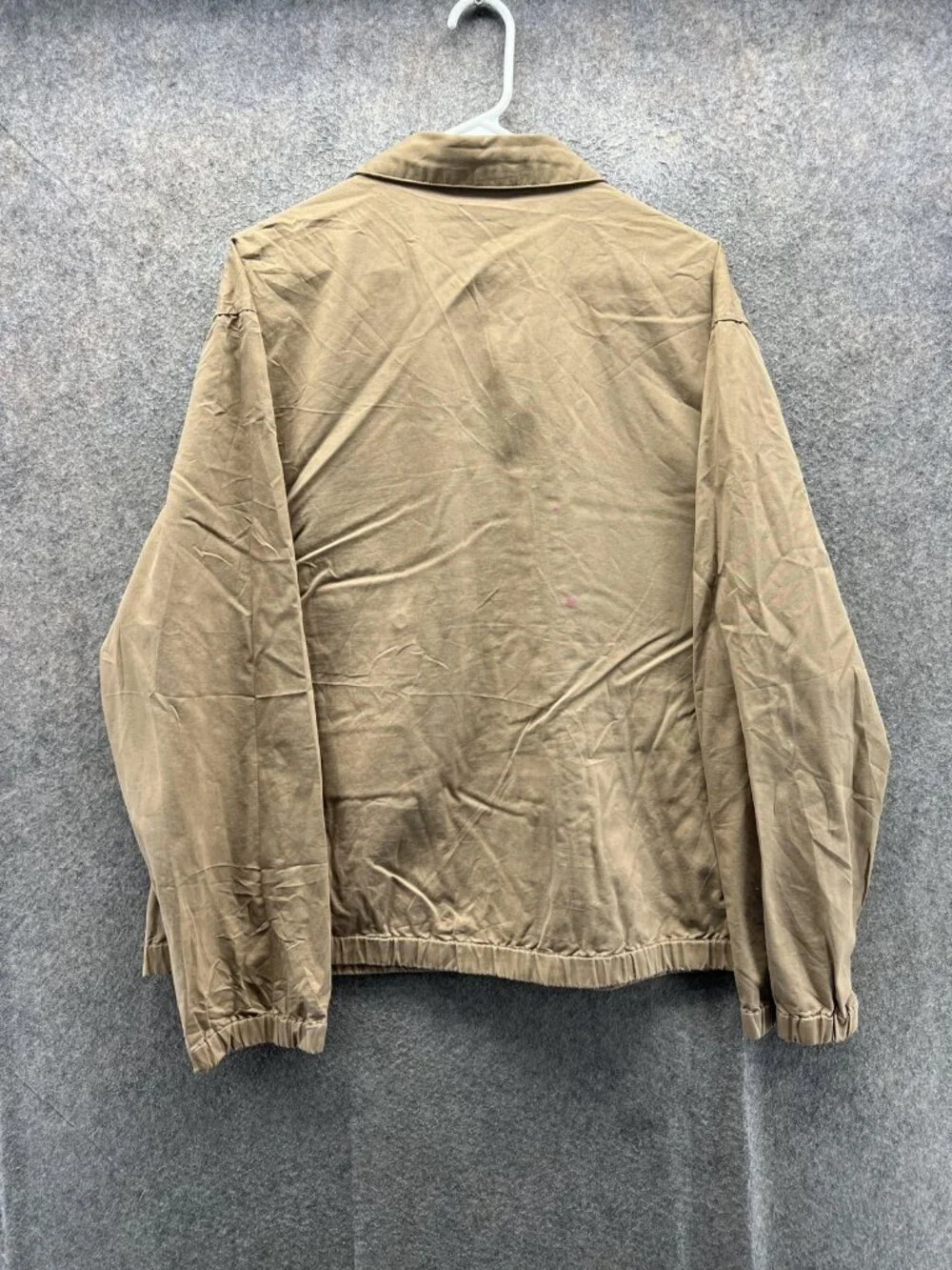 Polo Ralph Lauren Jacket Mens Large Beige Canvas Full Zip B Swing Harrington vtg